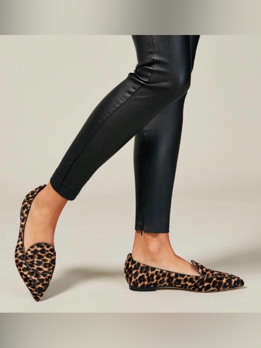 M Gemi Stellato Anello Leopard Print Flats 38.5